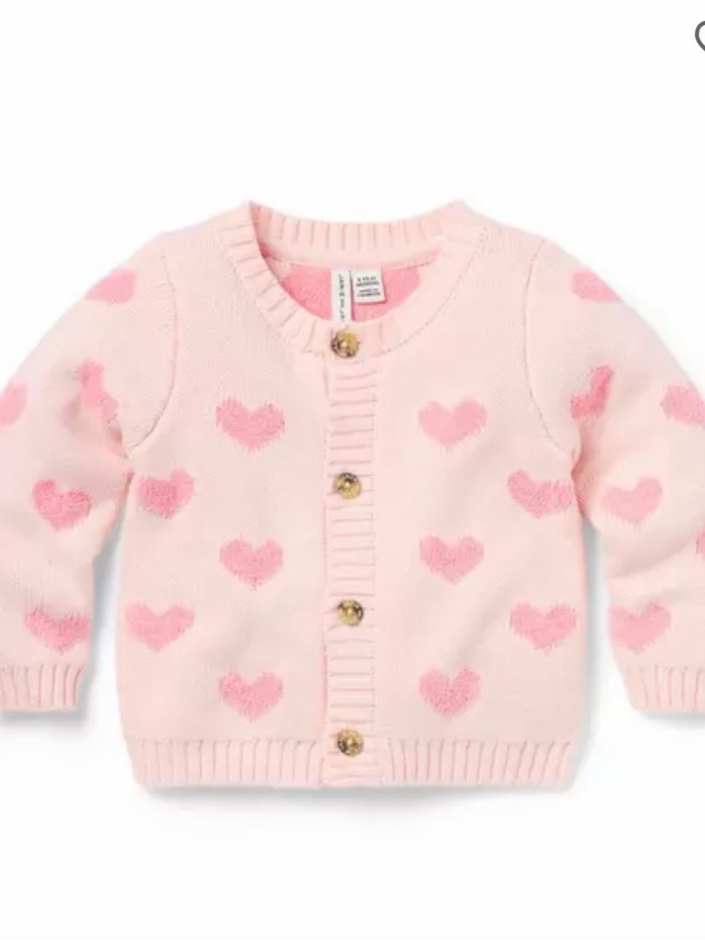 Janie and Jack Pink Heart Cardigan